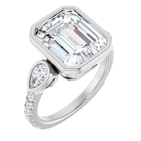 Bezel-Set Three-Stone Engagement Ring