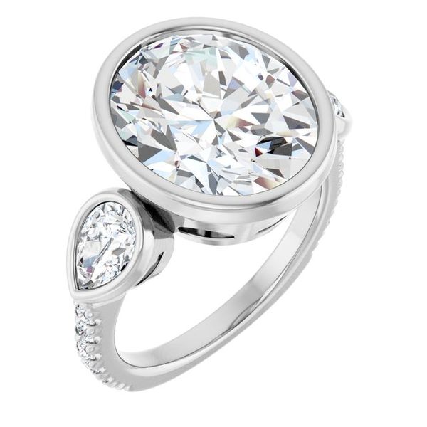 Bezel-Set Three-Stone Engagement Ring