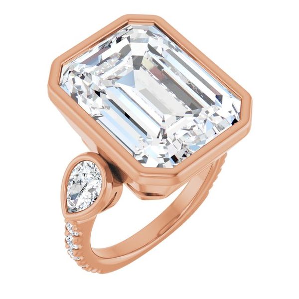 Bezel-Set Three-Stone Engagement Ring