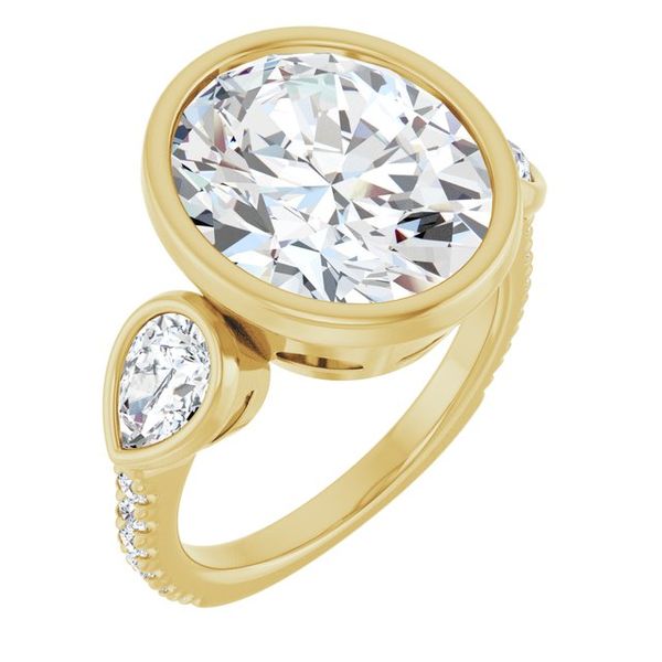 Bezel-Set Three-Stone Engagement Ring