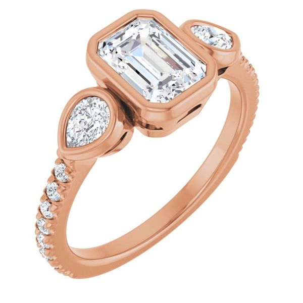 Bezel-Set Three-Stone Engagement Ring