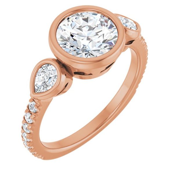 Bezel-Set Three-Stone Engagement Ring