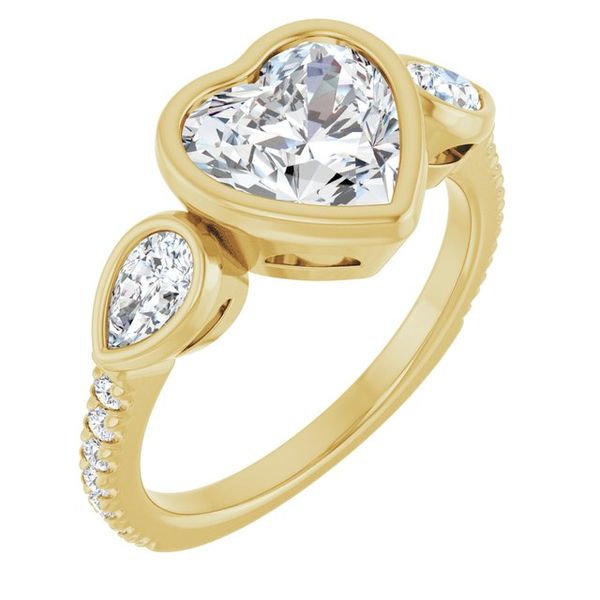 Bezel-Set Three-Stone Engagement Ring