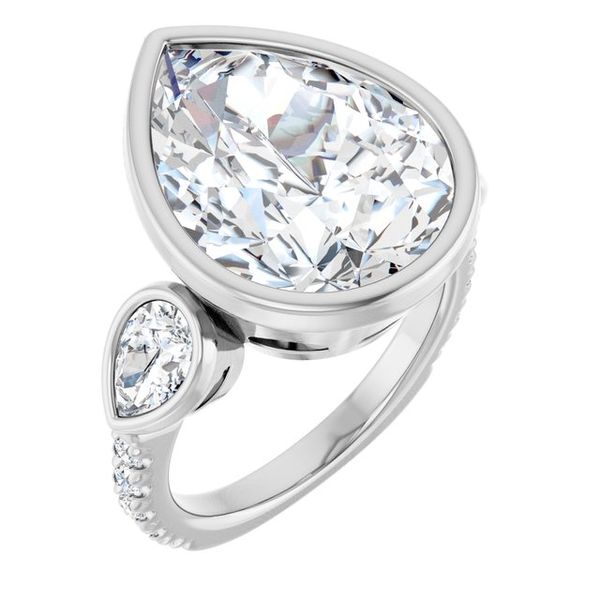 Bezel-Set Three-Stone Engagement Ring