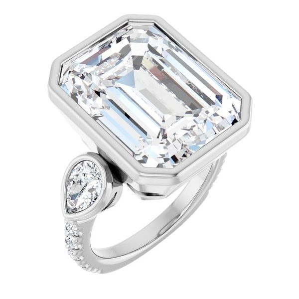 Bezel-Set Three-Stone Engagement Ring