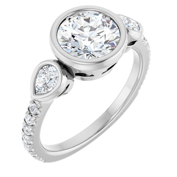 Bezel-Set Three-Stone Engagement Ring