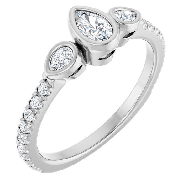Bezel-Set Three-Stone Engagement Ring