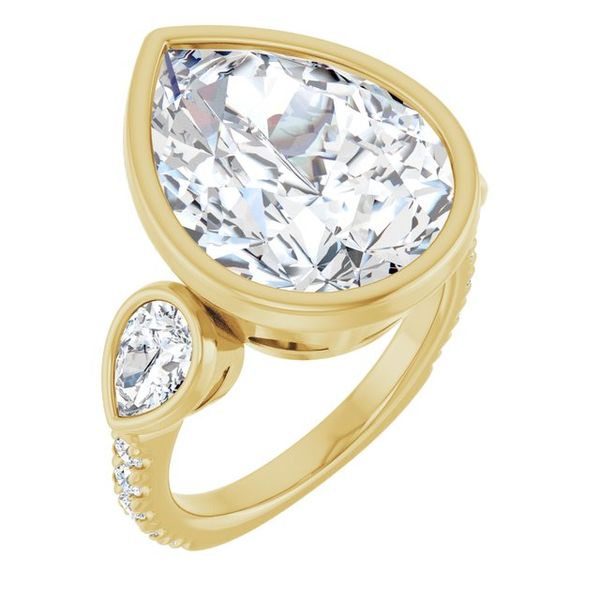 Bezel-Set Three-Stone Engagement Ring