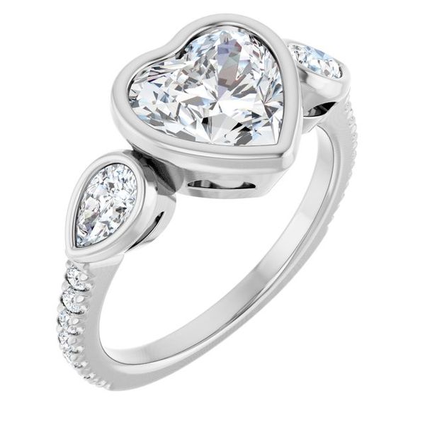 Bezel-Set Three-Stone Engagement Ring