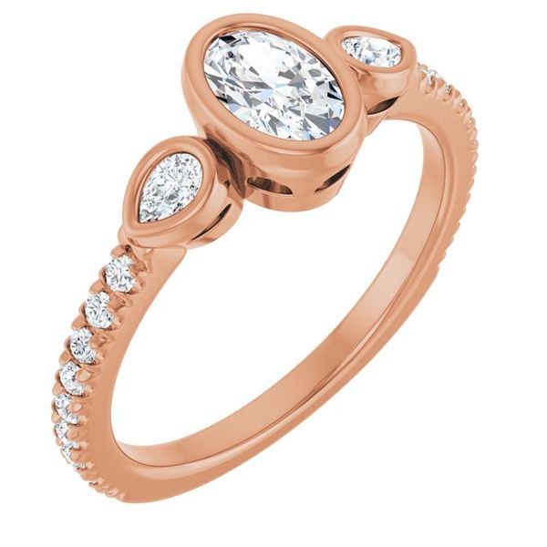Bezel-Set Three-Stone Engagement Ring