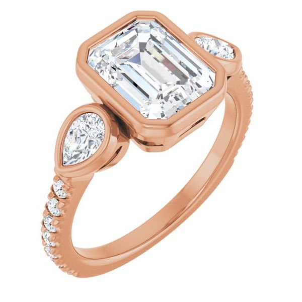 Bezel-Set Three-Stone Engagement Ring