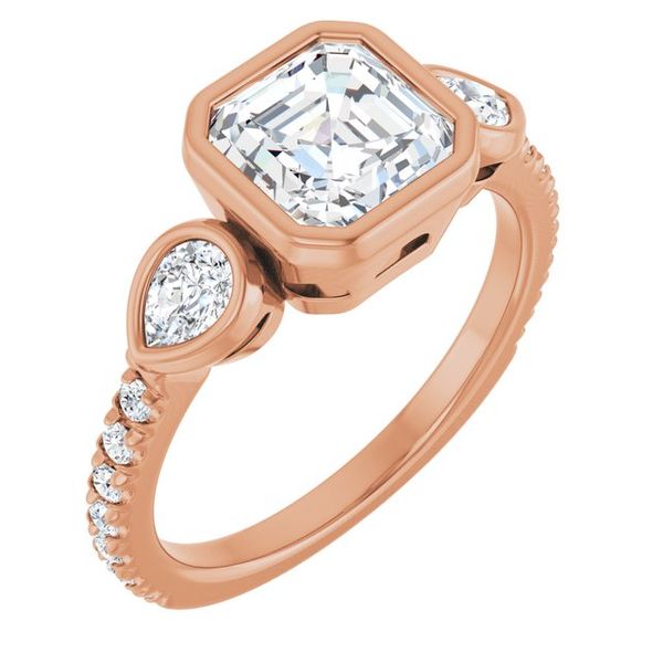 Bezel-Set Three-Stone Engagement Ring