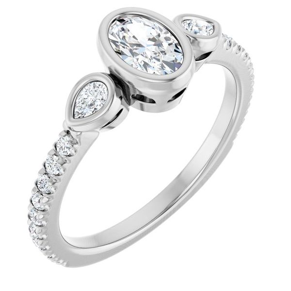 Bezel-Set Three-Stone Engagement Ring