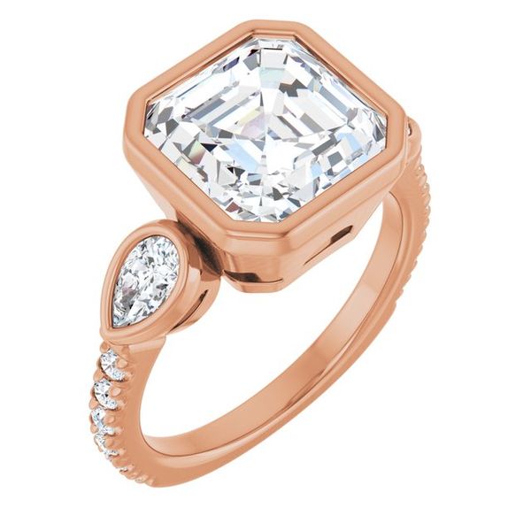 Bezel-Set Three-Stone Engagement Ring