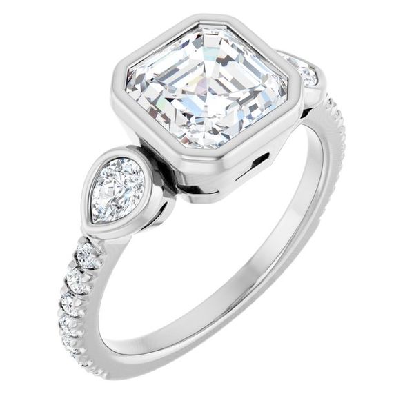 Bezel-Set Three-Stone Engagement Ring