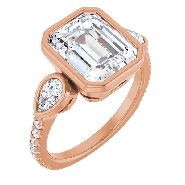 Bezel-Set Three-Stone Engagement Ring