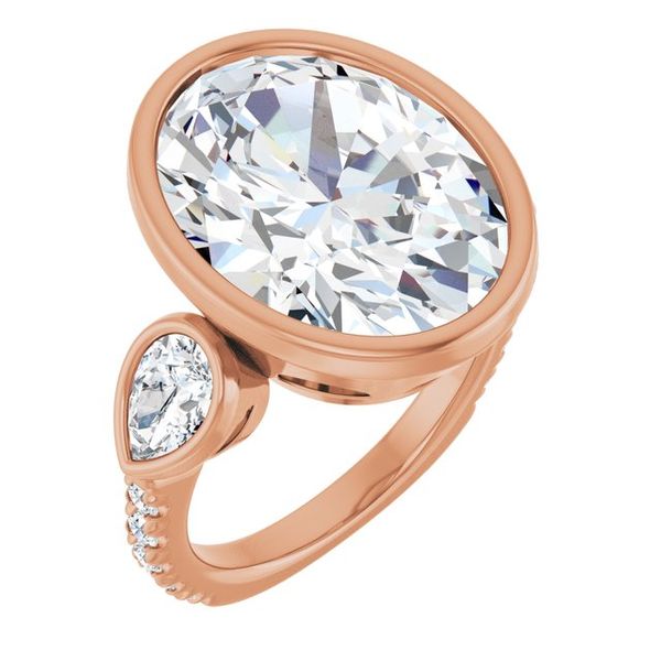 Bezel-Set Three-Stone Engagement Ring