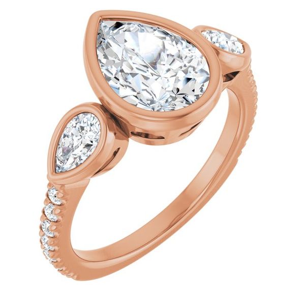 Bezel-Set Three-Stone Engagement Ring
