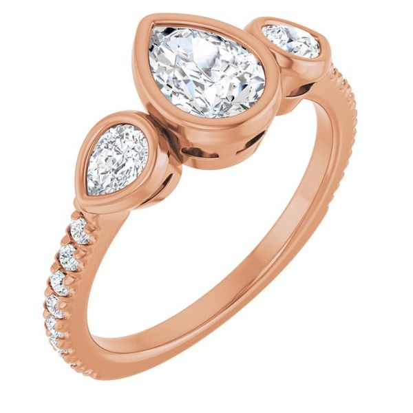 Bezel-Set Three-Stone Engagement Ring