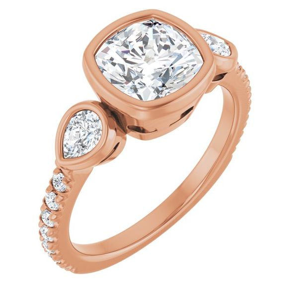 Bezel-Set Three-Stone Engagement Ring
