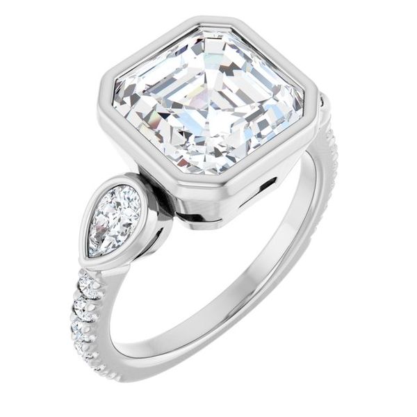 Bezel-Set Three-Stone Engagement Ring