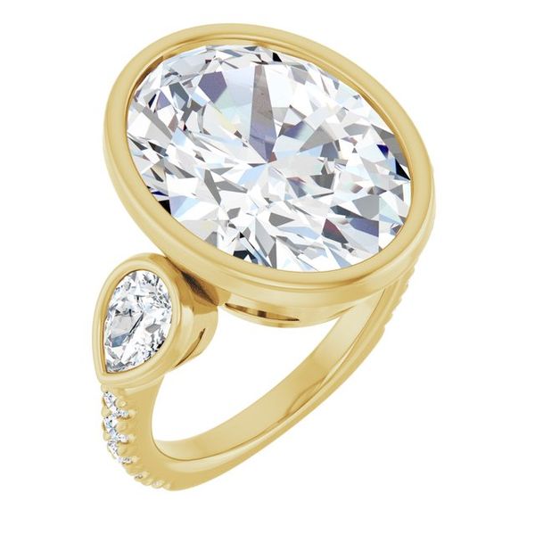 Bezel-Set Three-Stone Engagement Ring