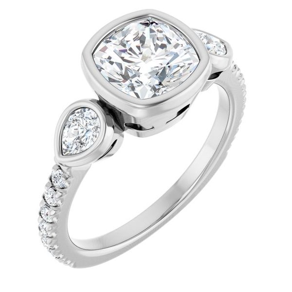 Bezel-Set Three-Stone Engagement Ring