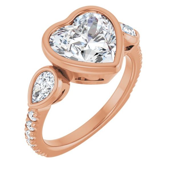 Bezel-Set Three-Stone Engagement Ring
