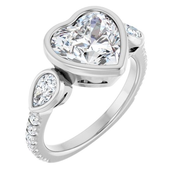 Bezel-Set Three-Stone Engagement Ring