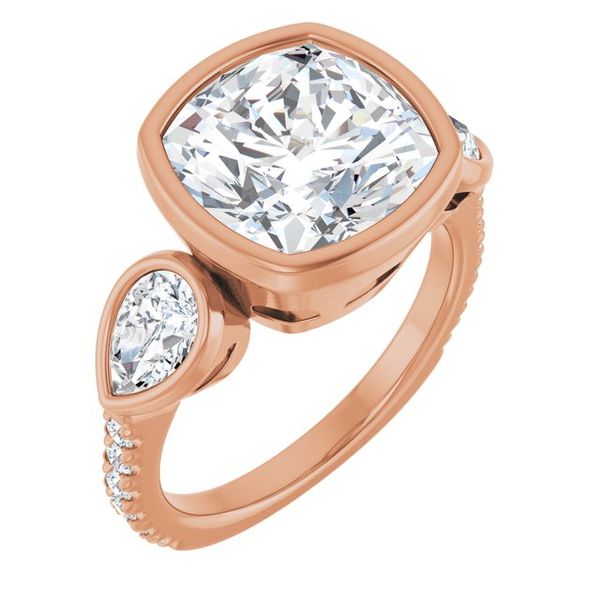 Bezel-Set Three-Stone Engagement Ring