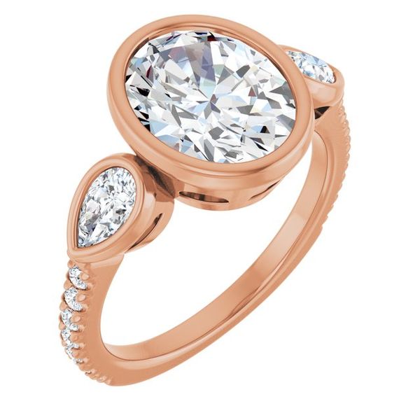 Bezel-Set Three-Stone Engagement Ring