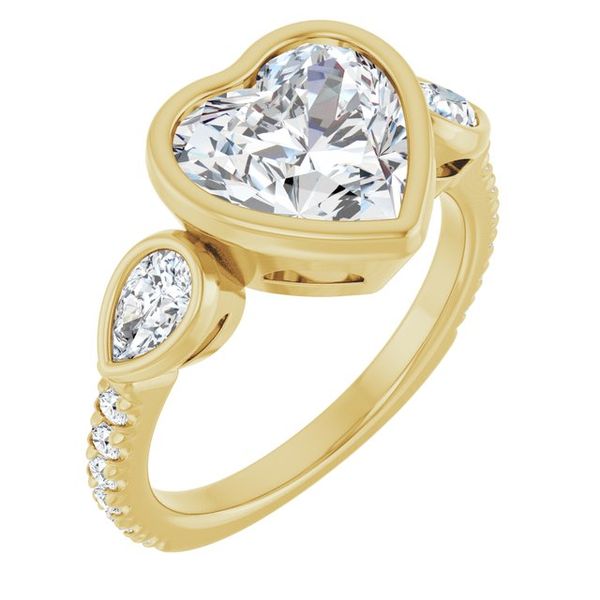 Bezel-Set Three-Stone Engagement Ring
