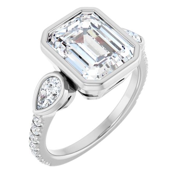 Bezel-Set Three-Stone Engagement Ring