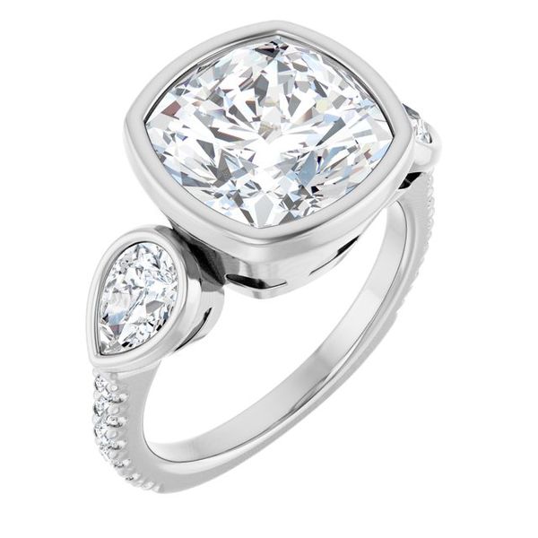 Bezel-Set Three-Stone Engagement Ring