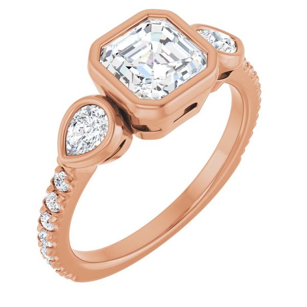 Bezel-Set Three-Stone Engagement Ring