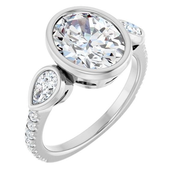 Bezel-Set Three-Stone Engagement Ring