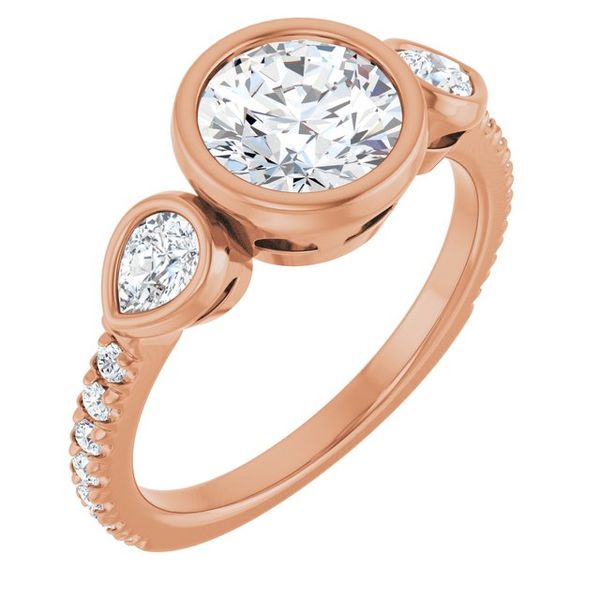 Bezel-Set Three-Stone Engagement Ring