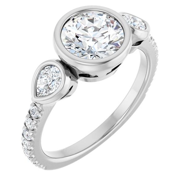 Bezel-Set Three-Stone Engagement Ring