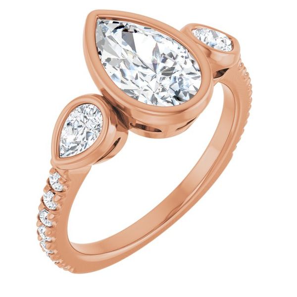 Bezel-Set Three-Stone Engagement Ring