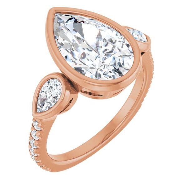 Bezel-Set Three-Stone Engagement Ring