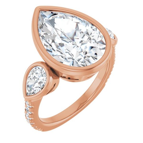 Bezel-Set Three-Stone Engagement Ring