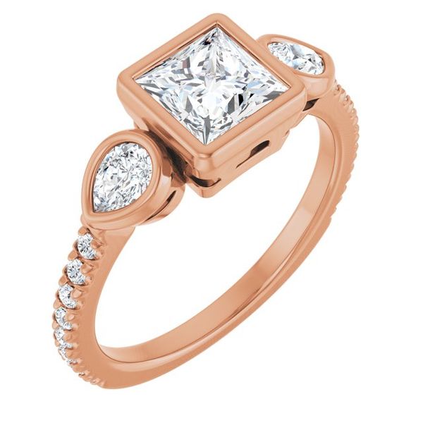 Bezel-Set Three-Stone Engagement Ring