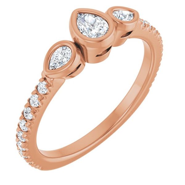 Bezel-Set Three-Stone Engagement Ring