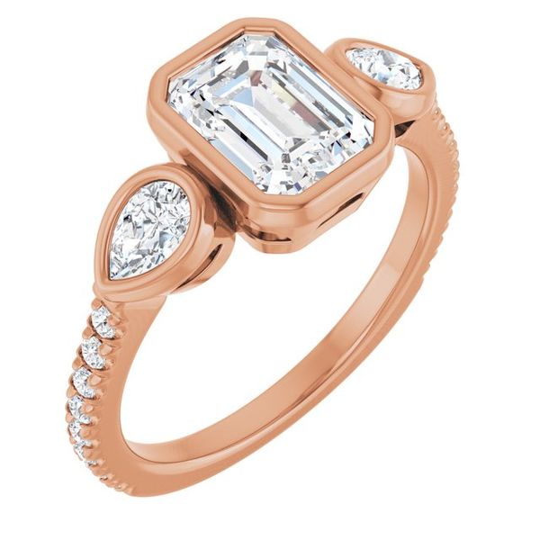 Bezel-Set Three-Stone Engagement Ring