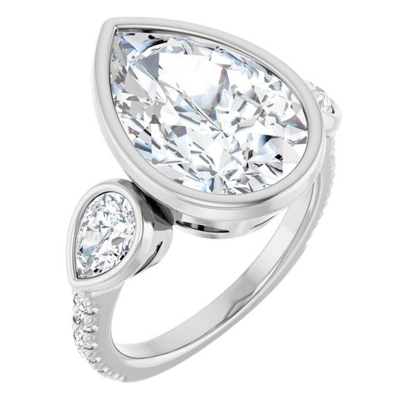 Bezel-Set Three-Stone Engagement Ring