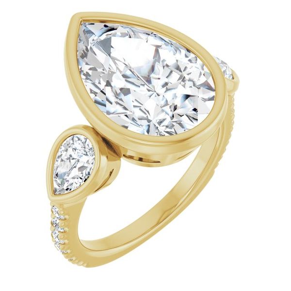 Bezel-Set Three-Stone Engagement Ring