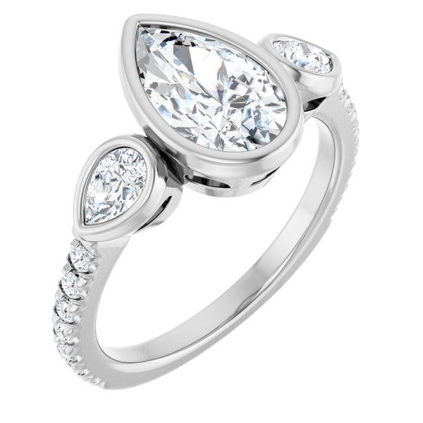 Bezel-Set Three-Stone Engagement Ring