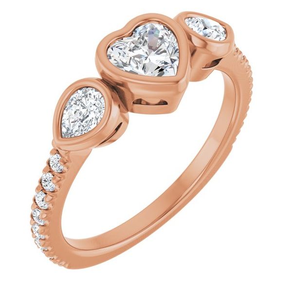 Bezel-Set Three-Stone Engagement Ring