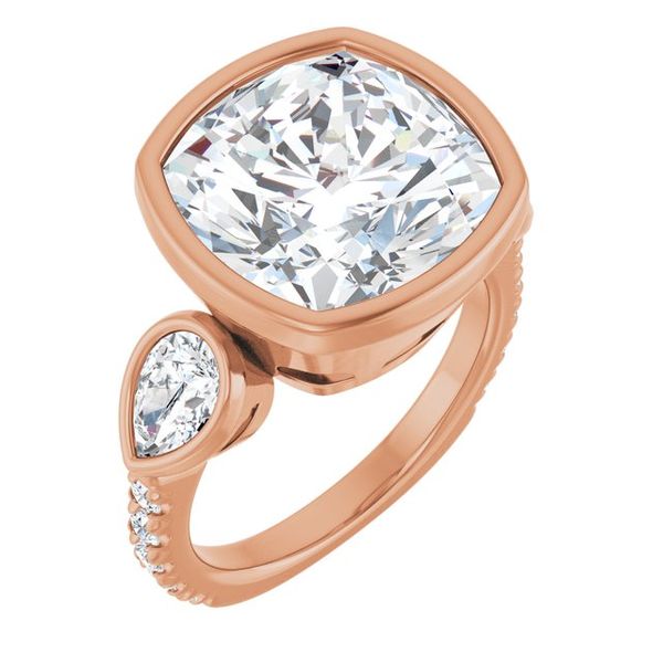Bezel-Set Three-Stone Engagement Ring