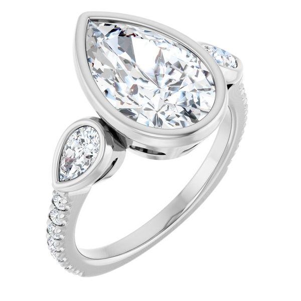 Bezel-Set Three-Stone Engagement Ring